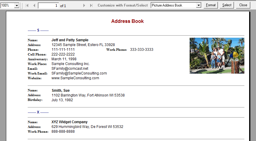 Picture Address Book