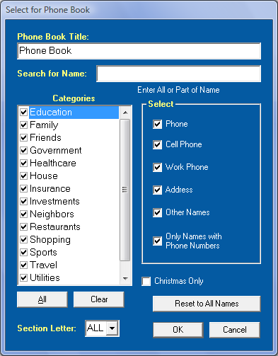 Select for Phone Book