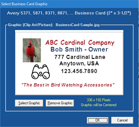 Select Graphic for Business Cards