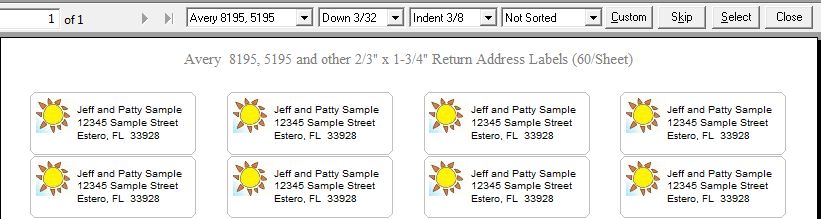 Print Labels on 8195 Labels